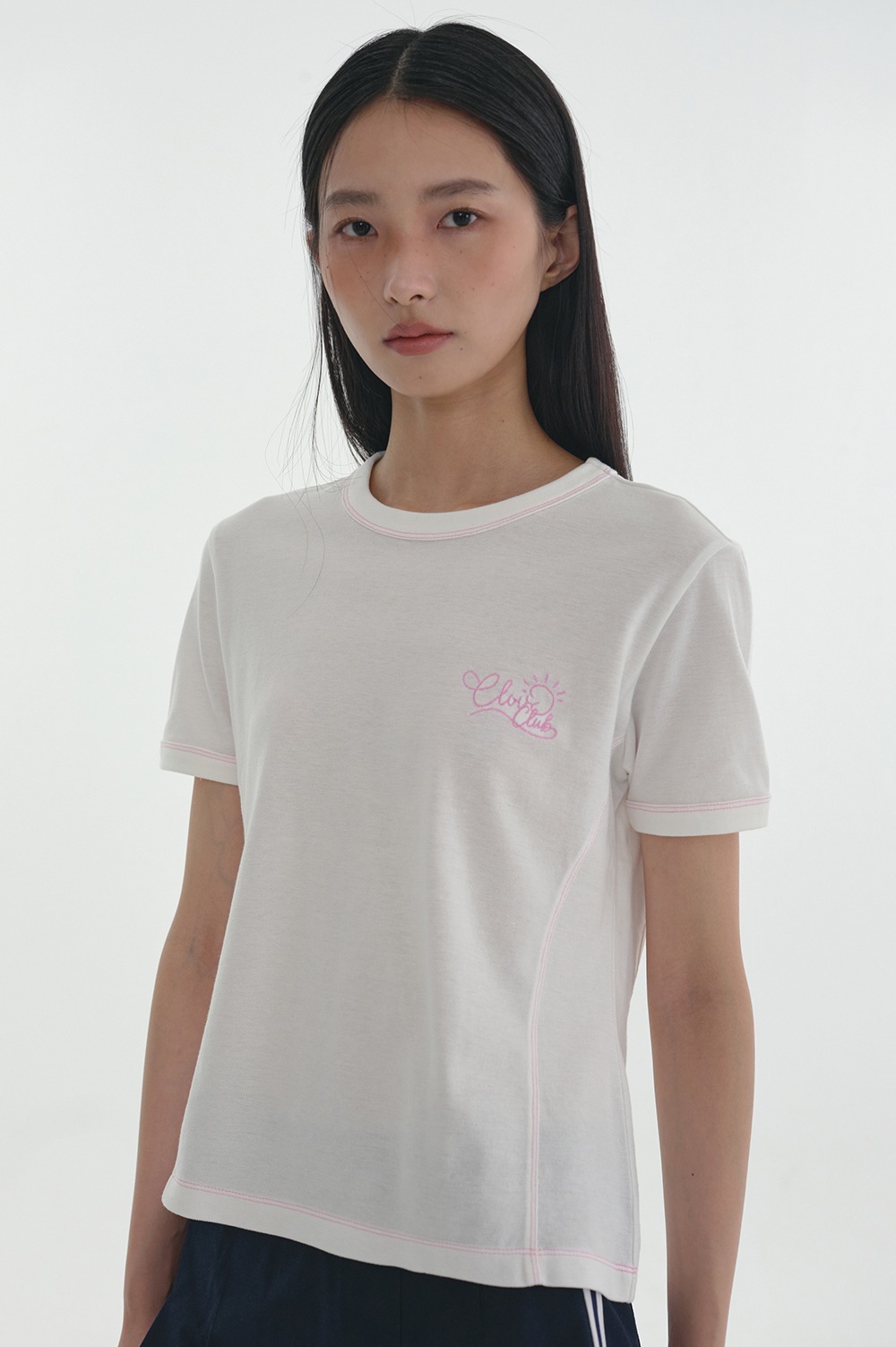 clove - [24SS clove] Stitch Point T-Shirt (White)
