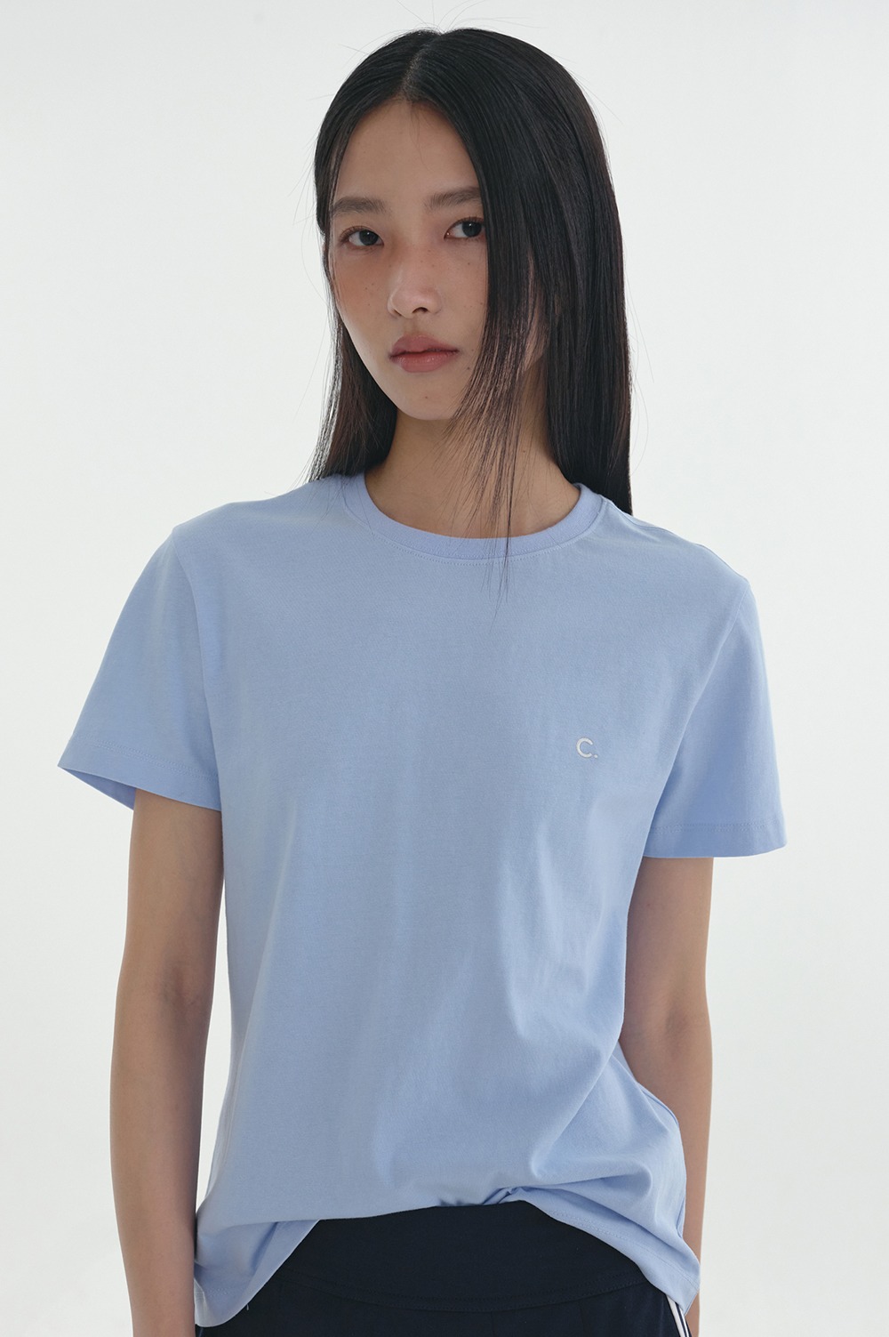 clove - [24SS clove] Daily Fitted T-Shirt (Sky Blue)