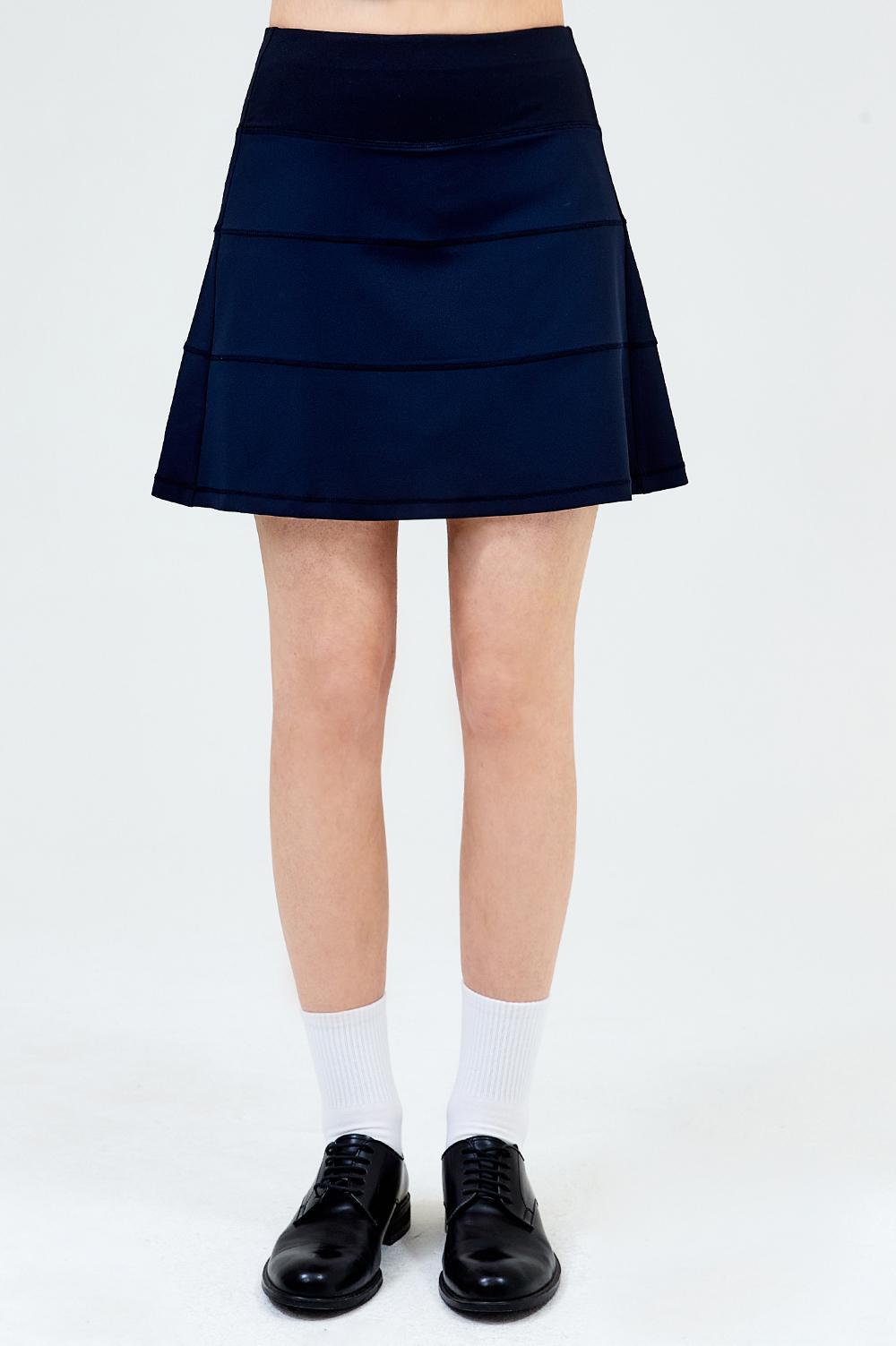 clove - [23SS clove] Sport Tiered Skirt (Navy)